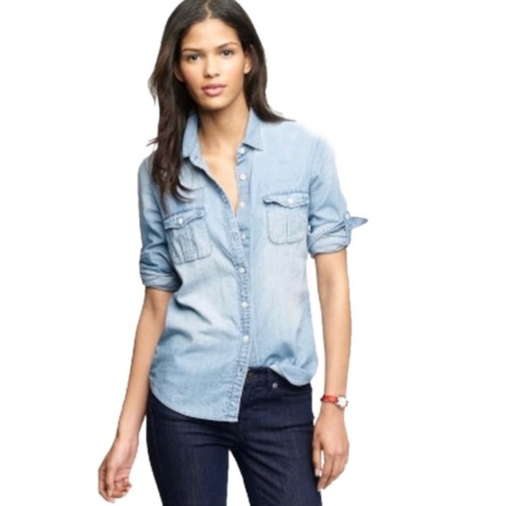 J Crew pocket chambray shirt